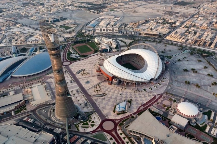 Estádio Internacional Khalifa da Fundação Aspire Zone é um dos símbolos da arquitetura e organização da Copa do Mundo Qatar 2022