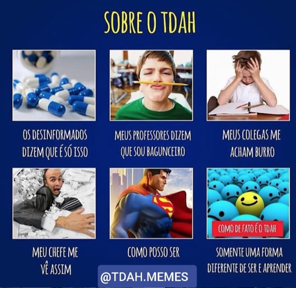 imagem mostra que o TDAH é apenas um jeito diferente de aprender