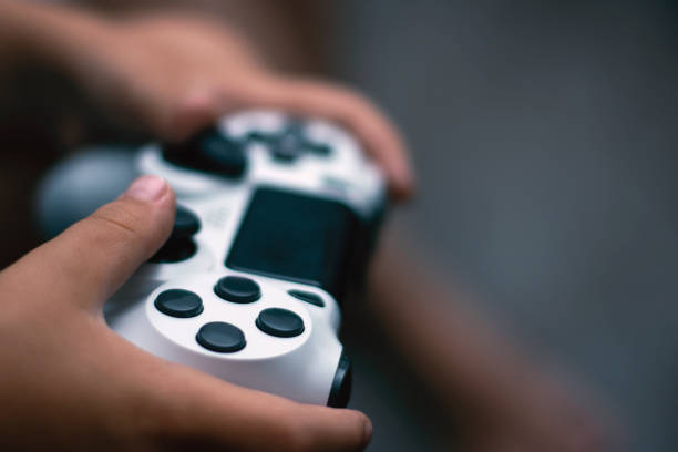 Woman playing videogame