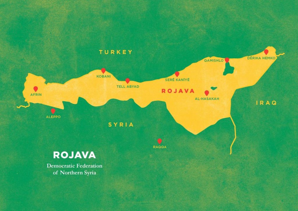 Mapa de Rojava (Foto: Outraspalavras.net)
