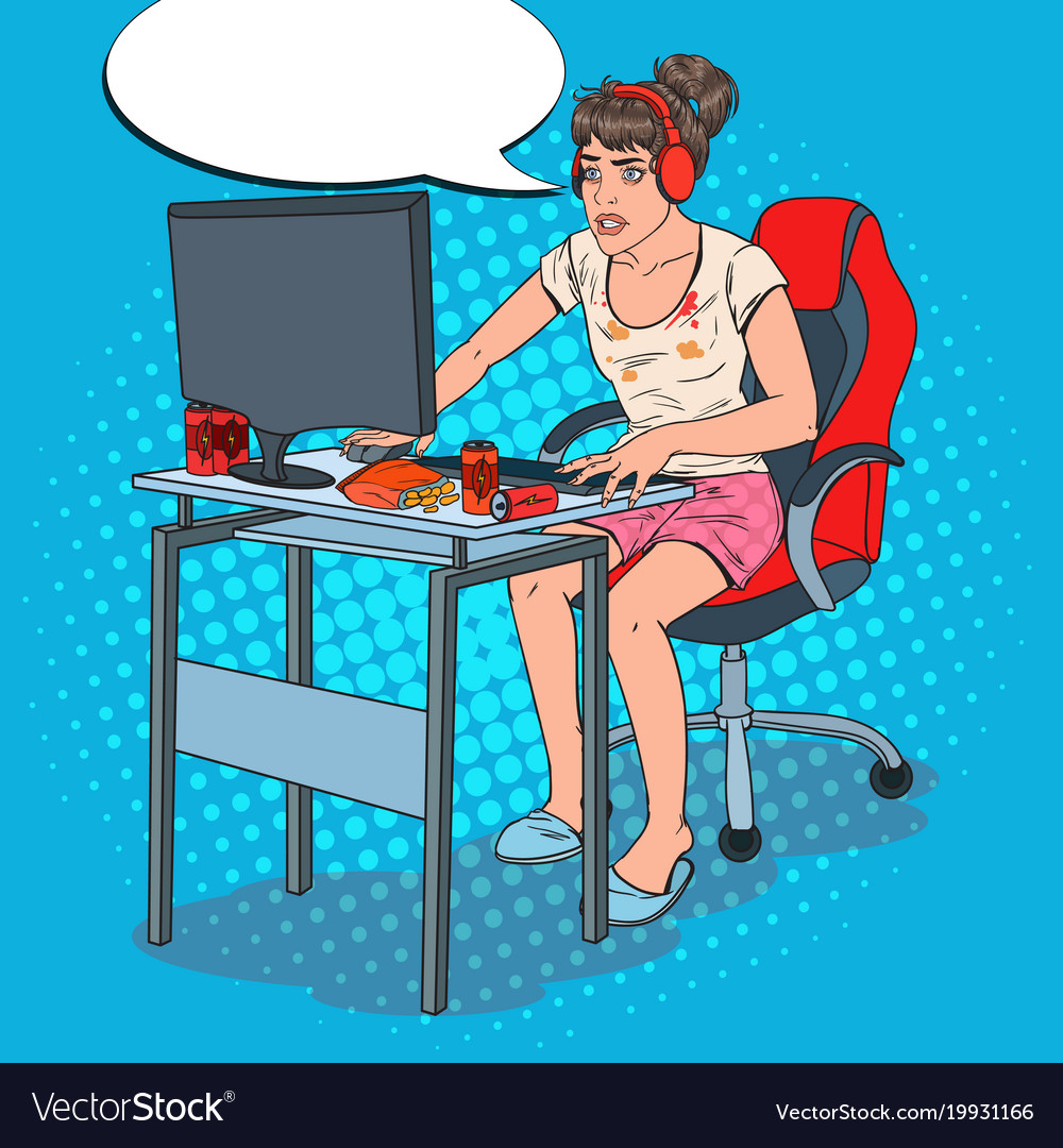 Woman playing videogame